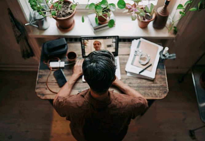 man working at desk